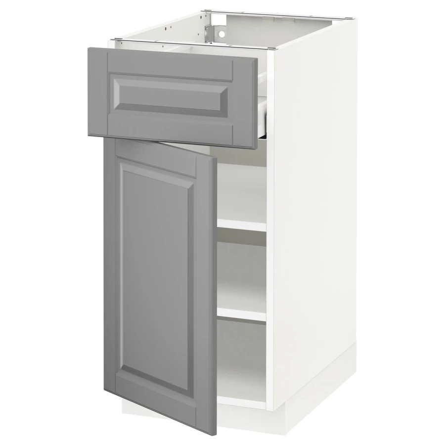 Напольный кухонный шкаф - IKEA METOD MAXIMERA, 88x62x40см, белый/серый, МЕТОД МАКСИМЕРА ИКЕА (изображение №1)