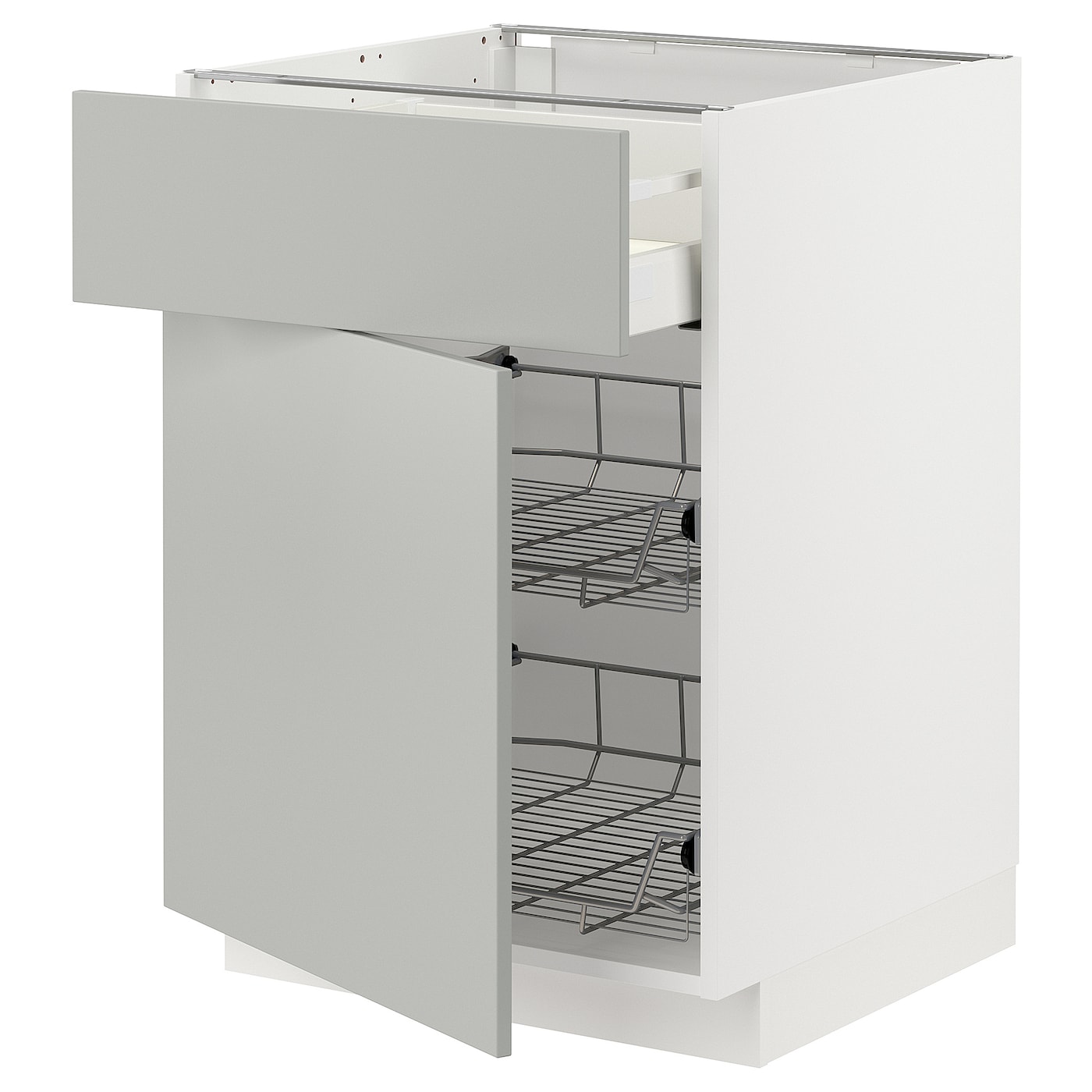 Напольный шкаф - METOD / MAXIMERA IKEA/ МЕТОД/ МАКСИМЕРА ИКЕА,  60х88 см, белый/светло-серый