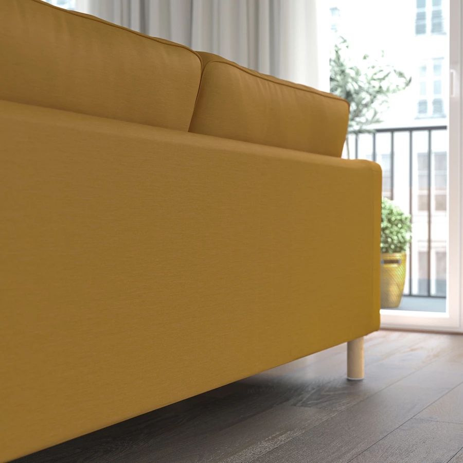 3-местный диван с шезлонгом - IKEA PÄRUP/PARUP/ПЭРУП ИКЕА, 235х80х69 см, светло-коричневый (изображение №3)