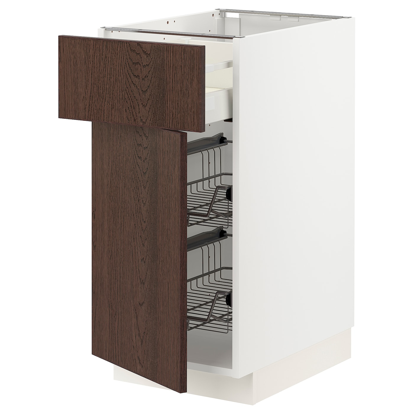 Напольный шкаф - METOD / MAXIMERA IKEA/ МЕТОД/ МАКСИМЕРА ИКЕА,  40х88 см, белый/коричневый