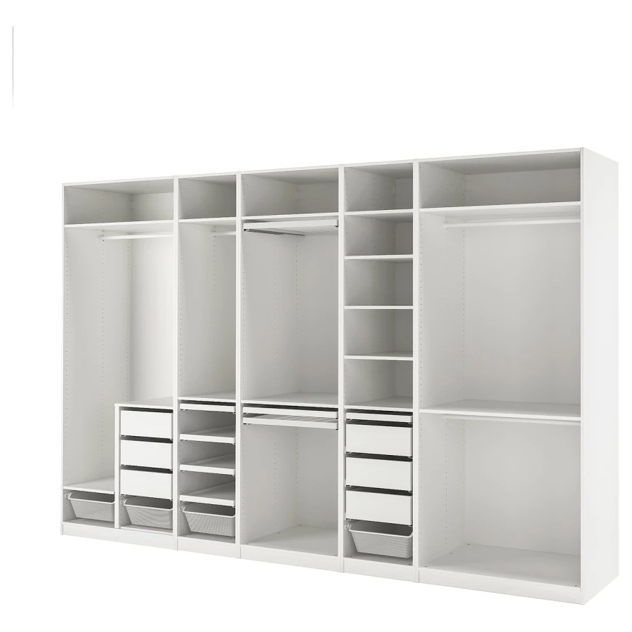 Гардероб - IKEA PAX,  375x58x236 см, белый ПАКС ИКЕА (изображение №1)