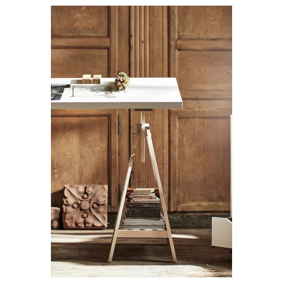 Письменный стол - IKEA LAGKAPTEN/MITTBACK, 140х60 см, белый/береза, ЛАГКАПТЕН/МИТТБАКК ИКЕА (изображение №7)