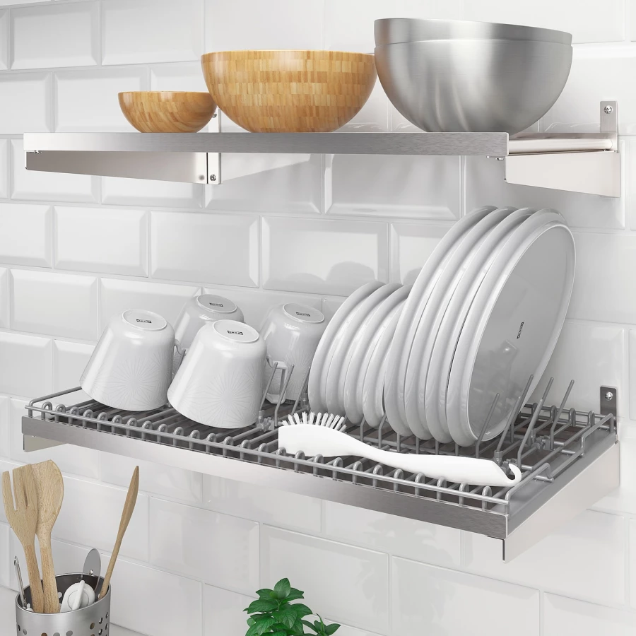 Сушилка для посуды - IKEA KUNGSFORS, 60х30х10 см, нержавеющая сталь, КУНГСФОРС ИКЕА (изображение №3)