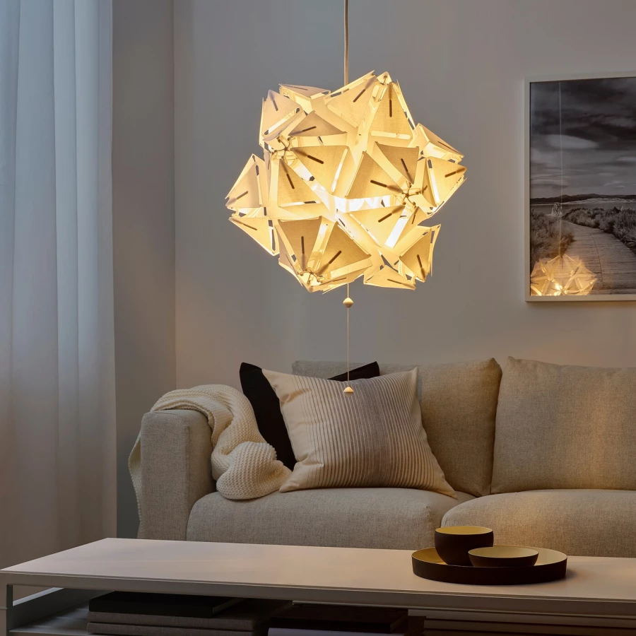 Подвесной светильник - RAMSELE IKEA / РАМСЕЛЛЕ ИКЕА, 43 см, белый (изображение №5)
