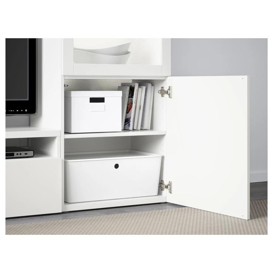 Комплект мебели д/гостиной  - IKEA BESTÅ/BESTA LACK, 129x42x240см, белый, БЕСТО ЛАКК ИКЕА (изображение №3)