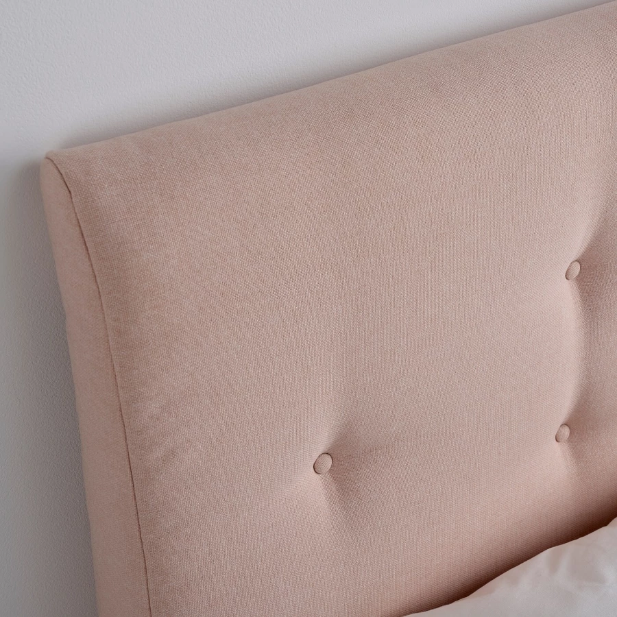 Кровать мягкая с ящиками - IKEA IDANÄS/IDANAS, 200х160 см, бледно розовая, ИДАНЭС ИКЕА (изображение №10)
