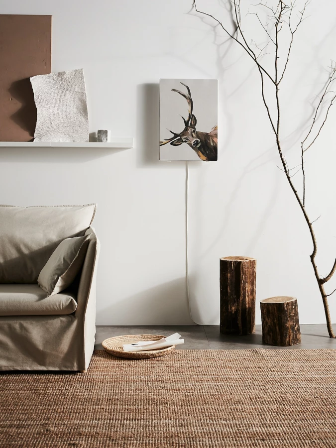 Панельная рамка  - SYMFONISK IKEA/ СУМФОНИСК ИКЕА,  56х40 см, серый/коричневый (изображение №4)