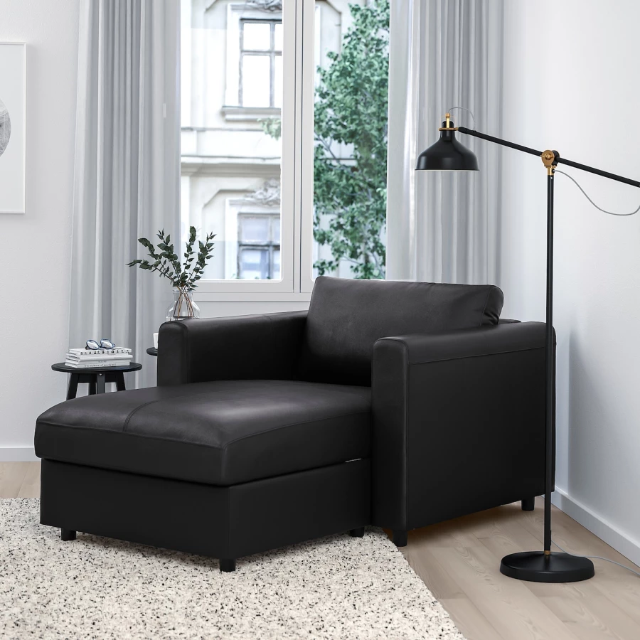 Кресло-шезлонг - IKEA VIMLE/ВИМЛЕ ИКЕА, 65х164х111 см, черный (изображение №2)