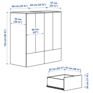 Второе фото. Шкаф - SMÅSTAD / PLATSA/ SMАSTAD IKEA/ СМОСТАД / ПЛАТСА ИКЕА, 123х120 см, белый/красный /бежевый