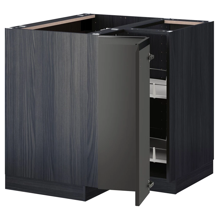 Напольный шкаф - IKEA METOD, 88x80x87,5см, черный, МЕТОД ИКЕА (изображение №1)
