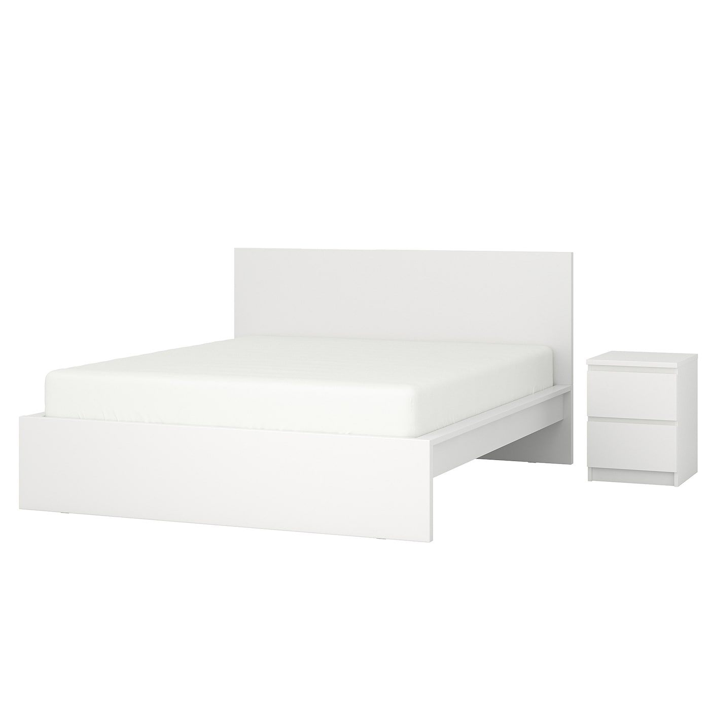 Комплект мебели для спальни- IKEA MALM/LINDBАDEN/LINDBÅDEN, 140х200 см, белый, МАЛЬМ/ЛИНДБАДЕН ИКЕА