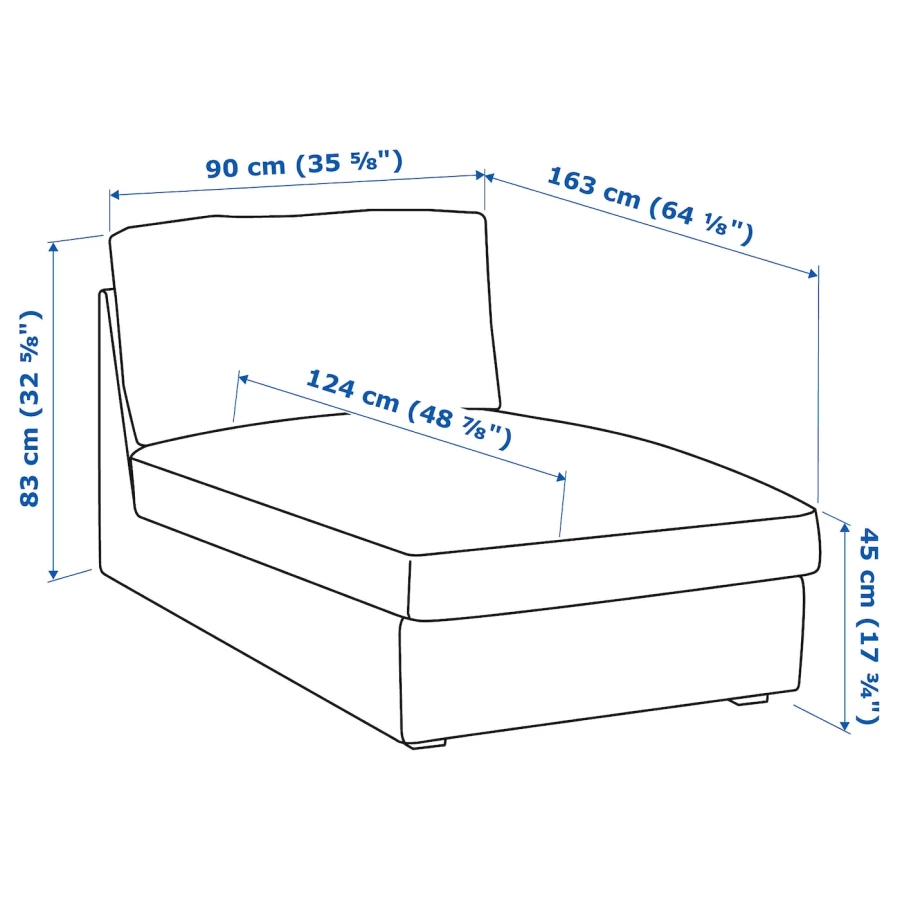 Кресло-кровать - IKEA KIVIK/КИВИК ИКЕА, 83х90х163 см, серый (изображение №7)
