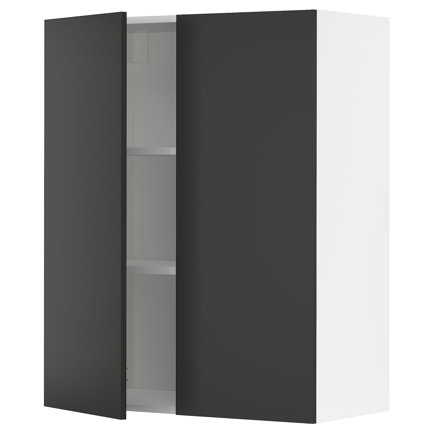 Навесной шкаф с полкой - METOD IKEA/ МЕТОД ИКЕА, 100х80 см, белый/черный