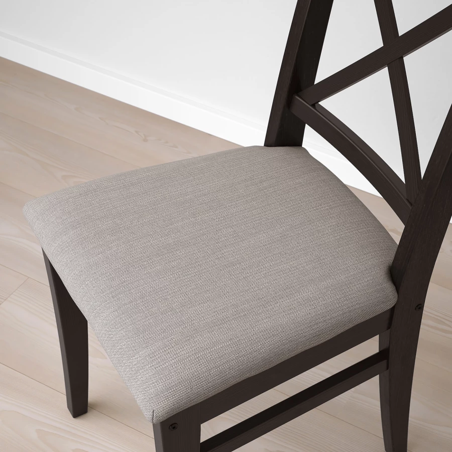 Стул деревянный с мягким сиденьем - IKEA INGOLF/ИНГОЛЬФ ИКЕА, 91х43х53 см, черный (изображение №7)