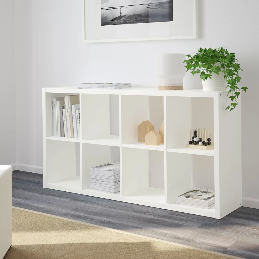 Стеллаж - IKEA FLYSTA, 69х31х132 см, белый, ФЛЮСТА ИКЕА (изображение №3)