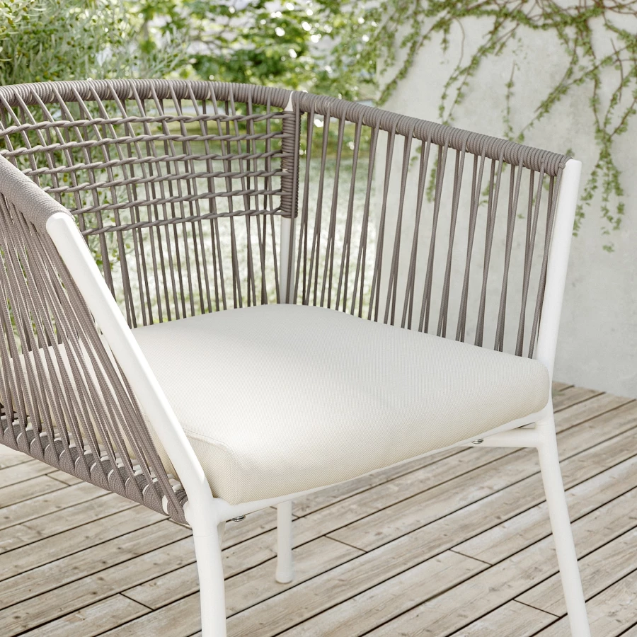 Подушка на садовое кресло - FRÖSÖN/FRОSОN/DUVHOLMEN IKEA/ ФРЕСЕН/ДУВХОЛЬМЕН ИКЕА,  44х44 см, белый (изображение №2)