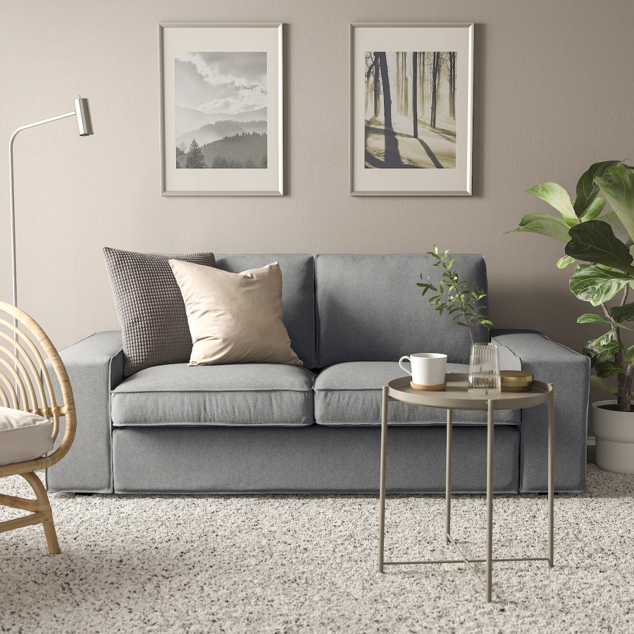 2-местный диван - IKEA KIVIK, 83x95x180см, серый, КИВИК ИКЕА (изображение №2)