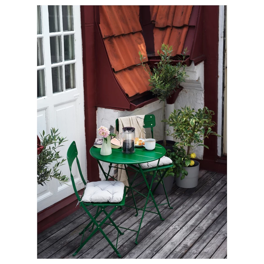 Складной комплект стула и стола - SUNDSÖ IKEA/ СУНДСЕ ИКЕА, 96х65х4 см, зеленый (изображение №12)