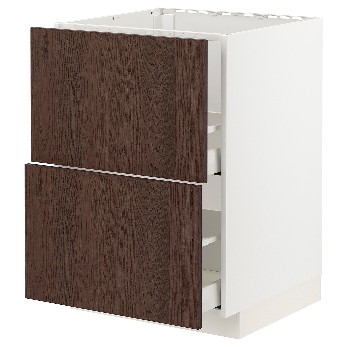 Напольный кухонный шкаф  - IKEA METOD MAXIMERA, 88x62x60см, белый/темно-коричневый, МЕТОД МАКСИМЕРА ИКЕА