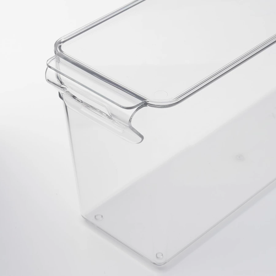 Контейнер для продуктов с крышкой - IKEA KLIPPKAKTUS, 32х10х15 см, прозрачный, КЛИППКАКТУС ИКЕА (изображение №7)