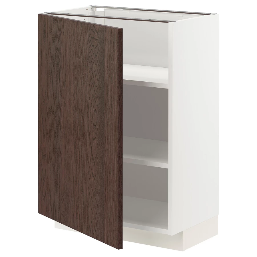 Напольный шкаф  - IKEA METOD, 88x39x60см, белый/темно-коричневый, МЕТОД ИКЕА (изображение №1)