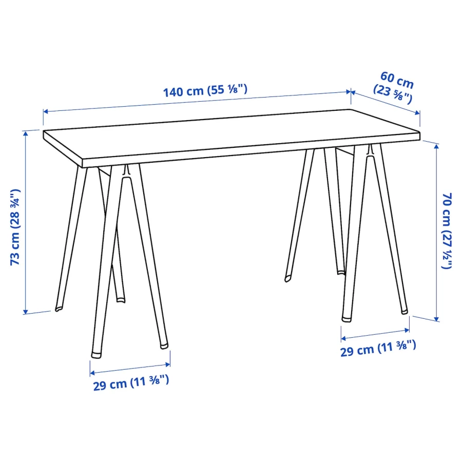 Письменный стол - LAGKAPTEN / NÄRSPEL /NАRSPEL  IKEA /  ЛАГКАПТЕН / НЭРСПЕЛЬ  ИКЕА,  73х60 см,под беленый дуб (изображение №4)