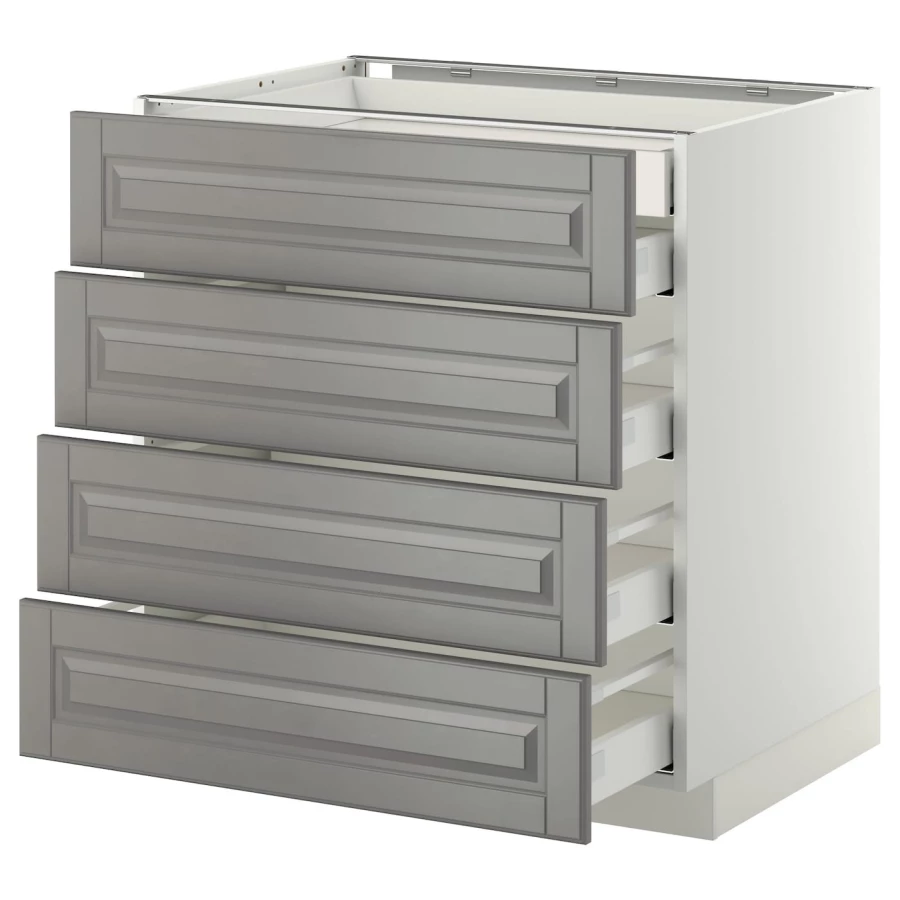 Напольный кухонный шкаф  - IKEA METOD MAXIMERA, 88x61,9x80см, белый/серый, МЕТОД МАКСИМЕРА ИКЕА (изображение №1)
