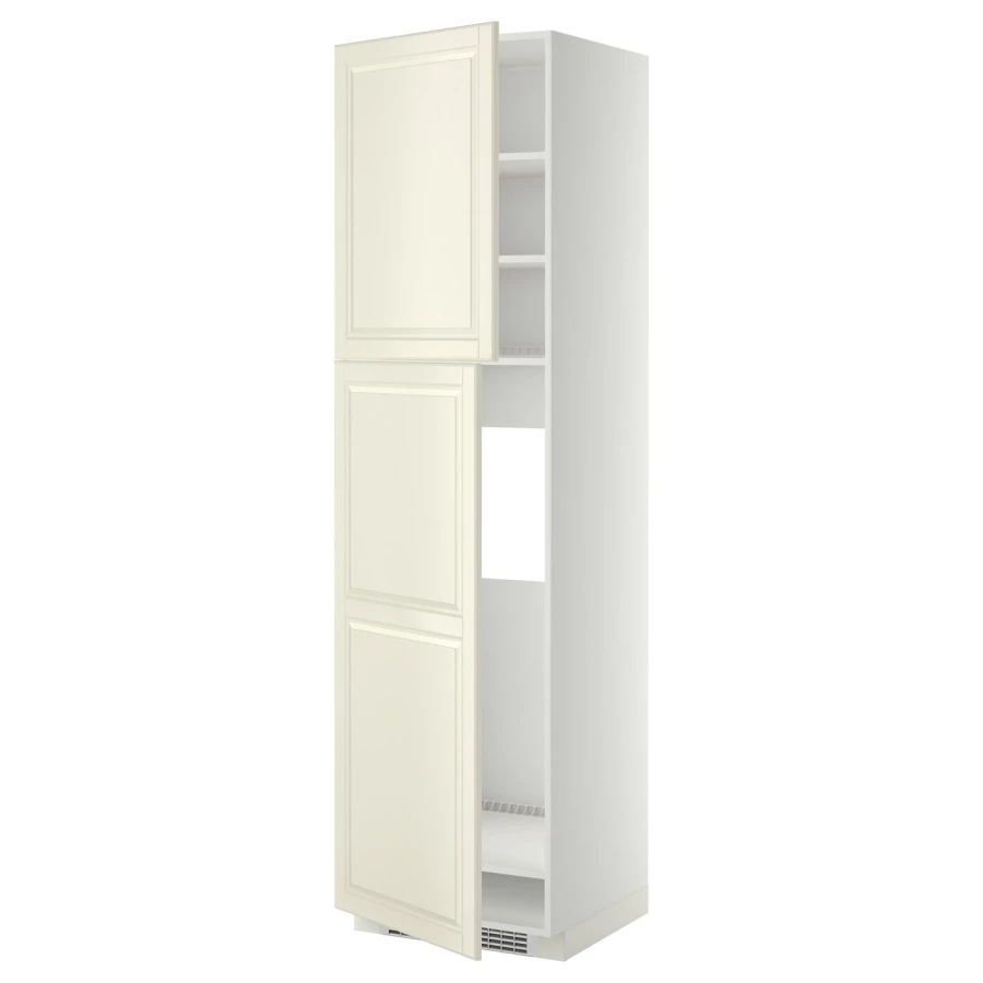Высокий кухонный шкаф - IKEA METOD/МЕТОД ИКЕА, 220х60х60 см, белый/кремовый (изображение №1)