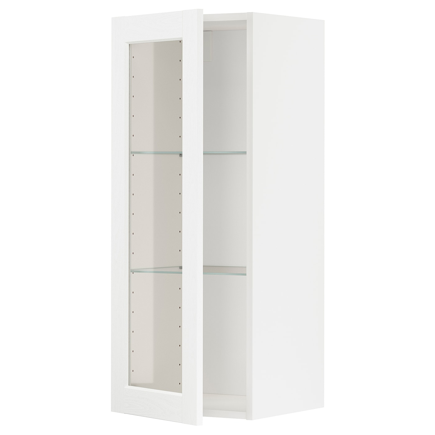 Шкаф со стеклянными дверцами  - METOD  IKEA/  МЕТОД ИКЕА, 100х40 см, белый