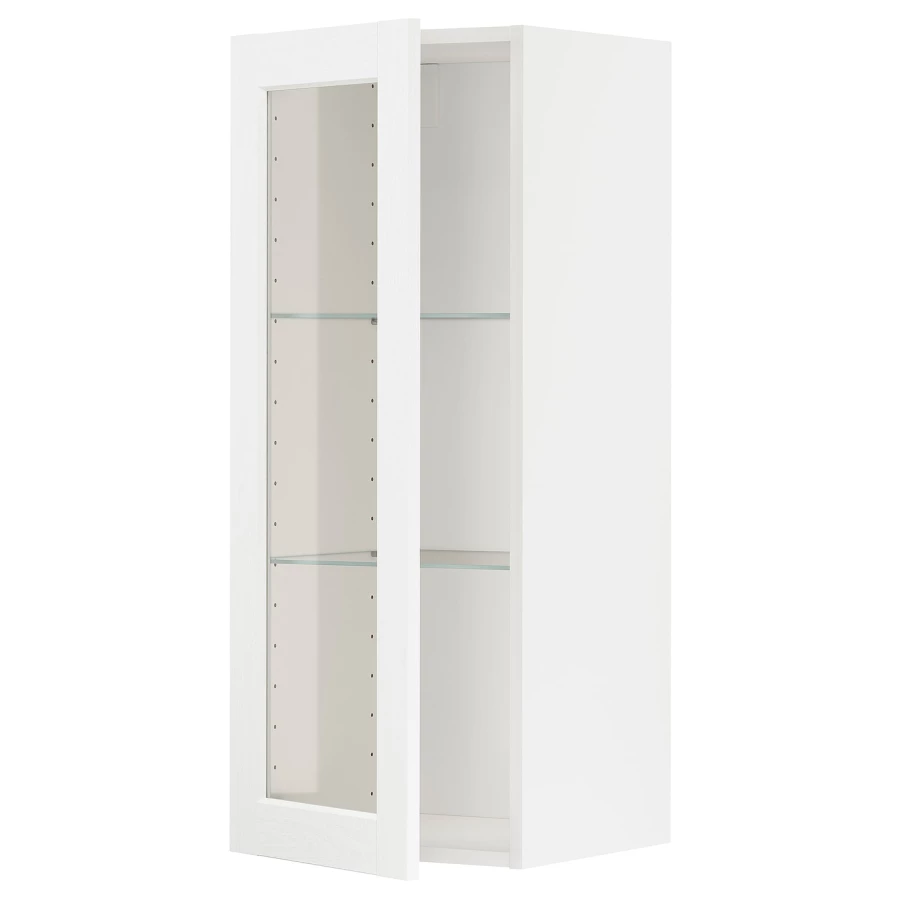 Шкаф со стеклянными дверцами  - METOD  IKEA/  МЕТОД ИКЕА, 100х40 см, белый (изображение №1)