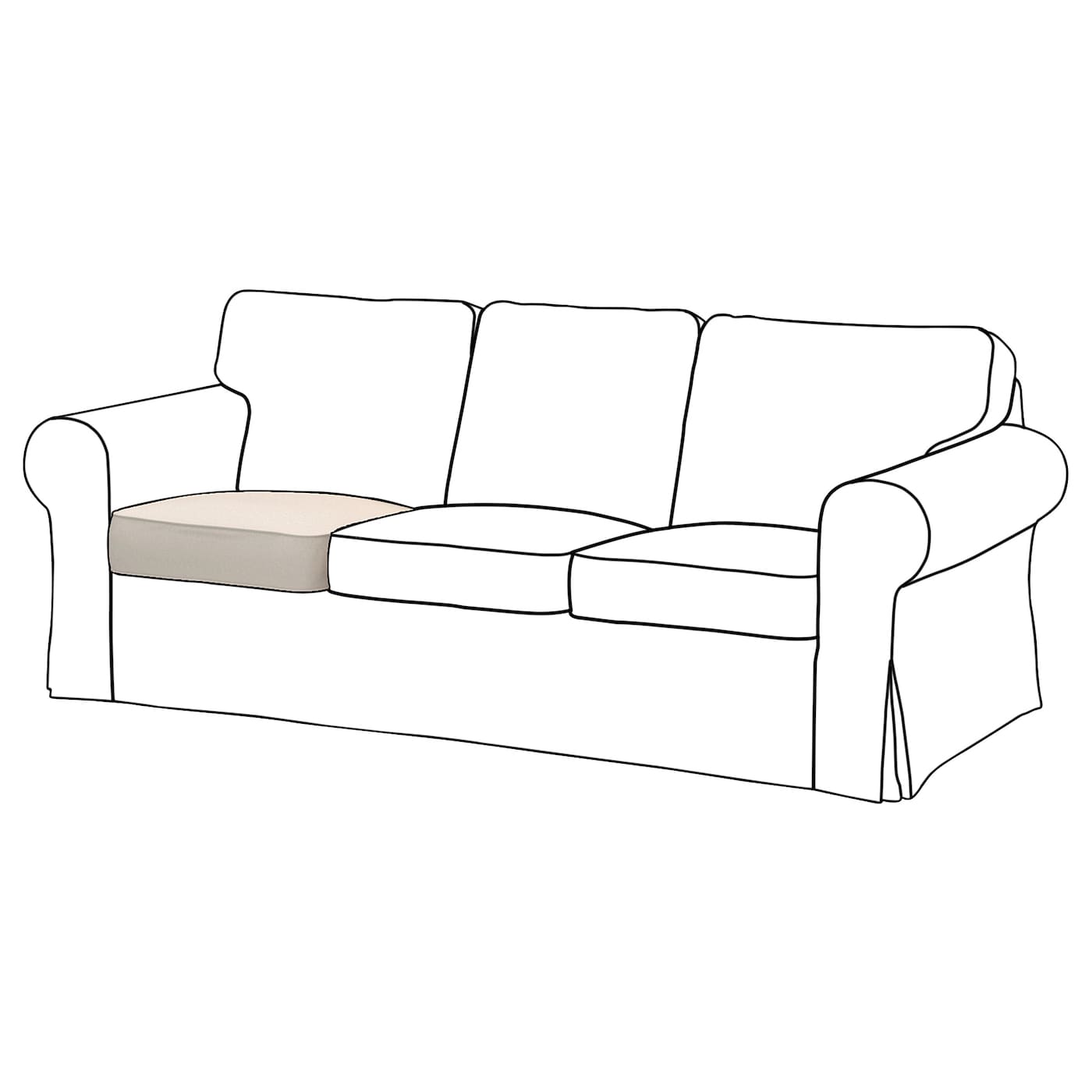 Внутренняя подушка сиденья - EKTORP IKEA/ ЭКТОРП ИКЕА, белый