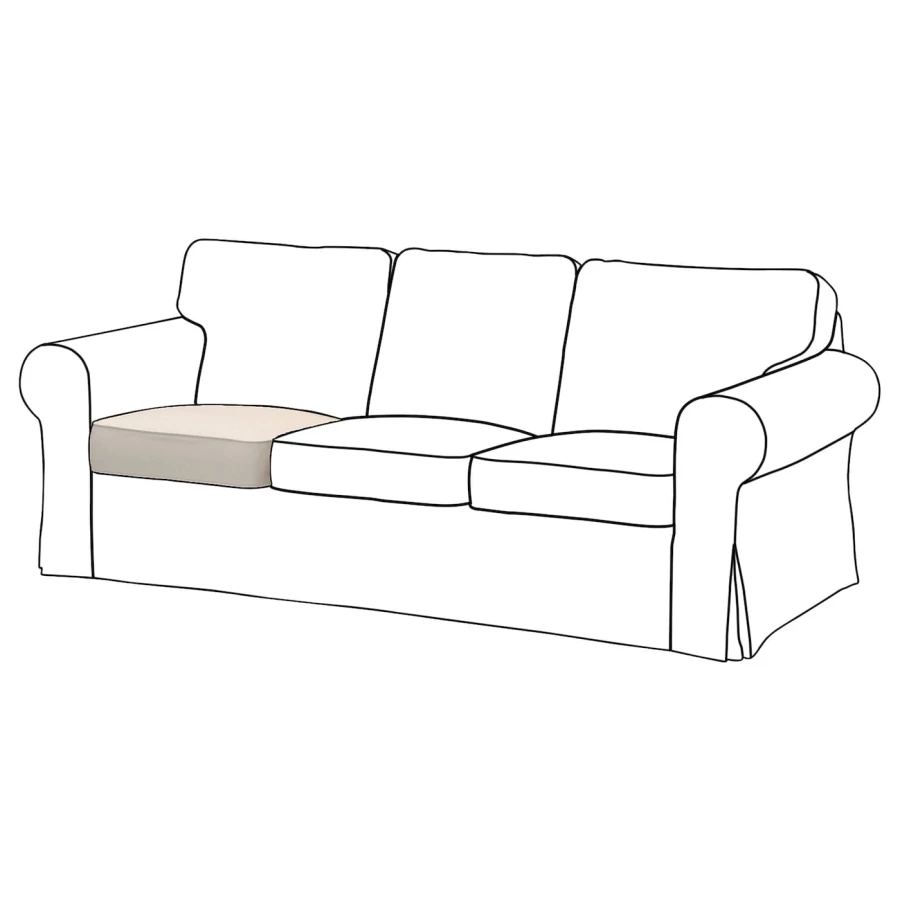 Внутренняя подушка сиденья - EKTORP IKEA/ ЭКТОРП ИКЕА, белый (изображение №1)