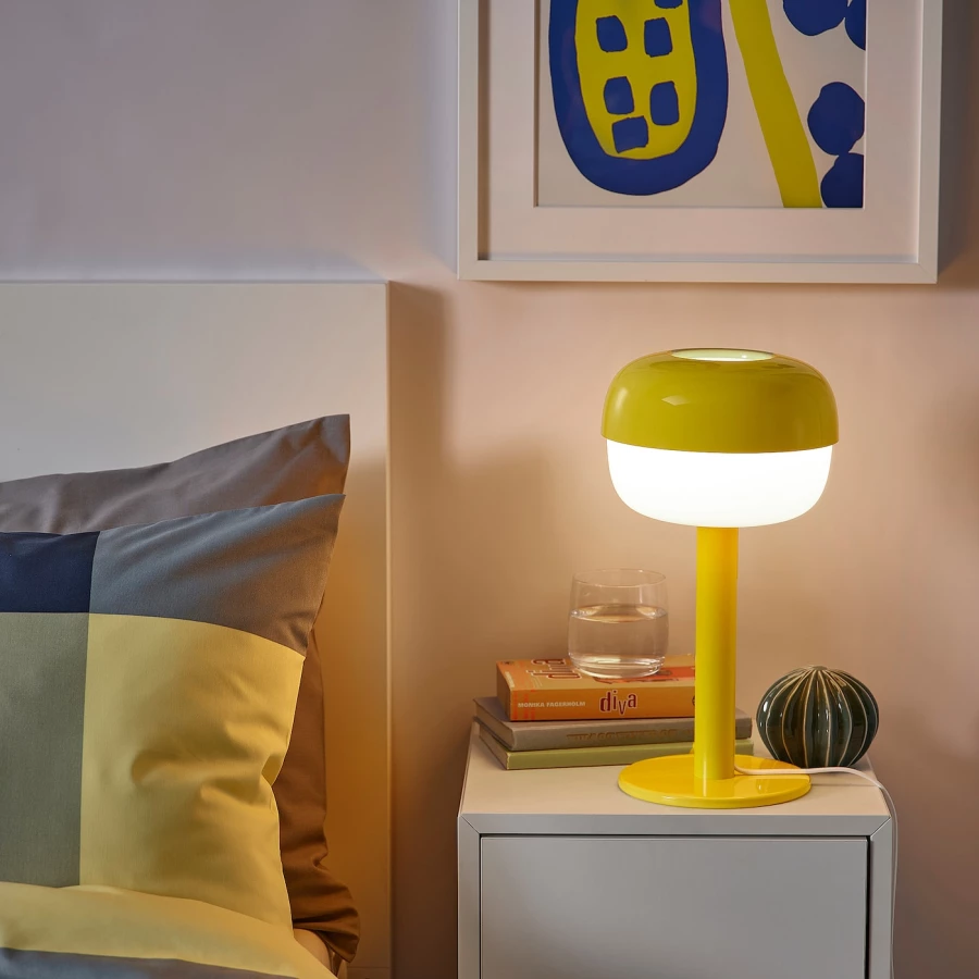 Настольная лампа - BLÅSVERK /BLАSVERK IKEA/ БЛОСВЕРК ИКЕА, желтый (изображение №2)