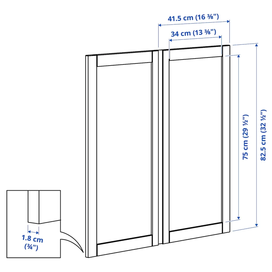 Дверь -  IVAR IKEA/ ИВАР ИКЕА, 83х42 см, бежевый/черный (изображение №4)