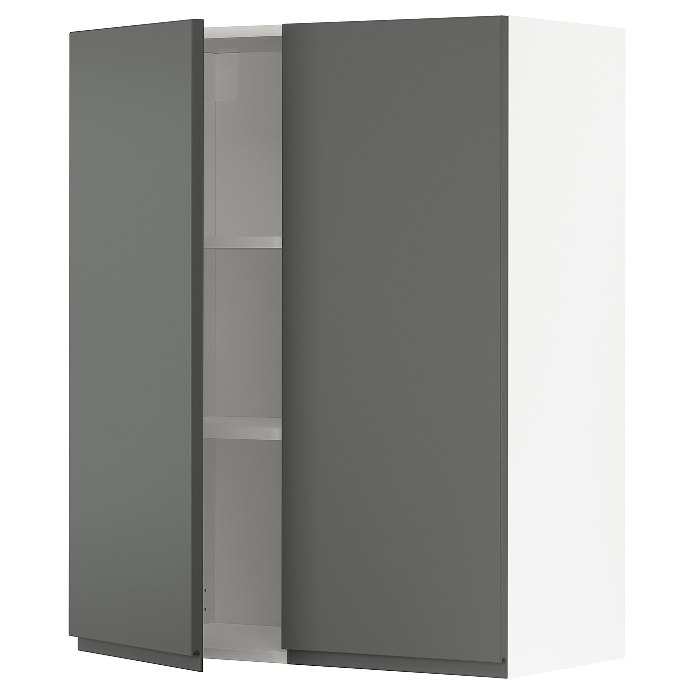 Навесной шкаф с полкой - METOD IKEA/ МЕТОД ИКЕА, 100х80 см,белый/темно-серый