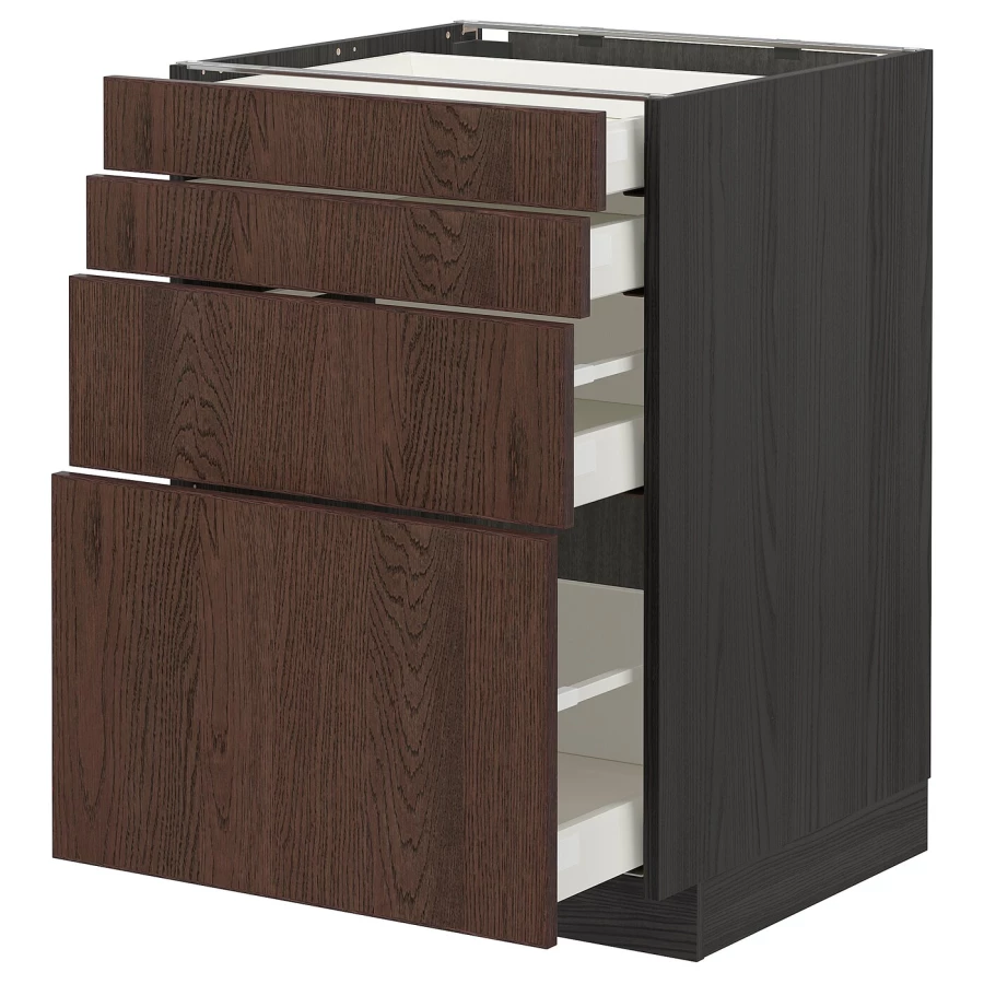Напольный шкаф  - IKEA METOD MAXIMERA, 88x61,6x60см, черный/коричневый, МЕТОД МАКСИМЕРА ИКЕА (изображение №1)