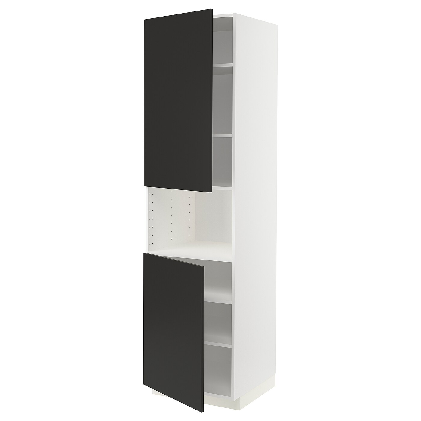 Кухонный шаф-пенал - METOD IKEA/ МЕТОД ИКЕА, 228х60 см, белый/черный