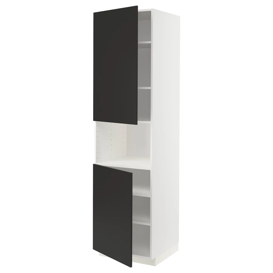 Кухонный шаф-пенал - METOD IKEA/ МЕТОД ИКЕА, 228х60 см, белый/черный (изображение №1)
