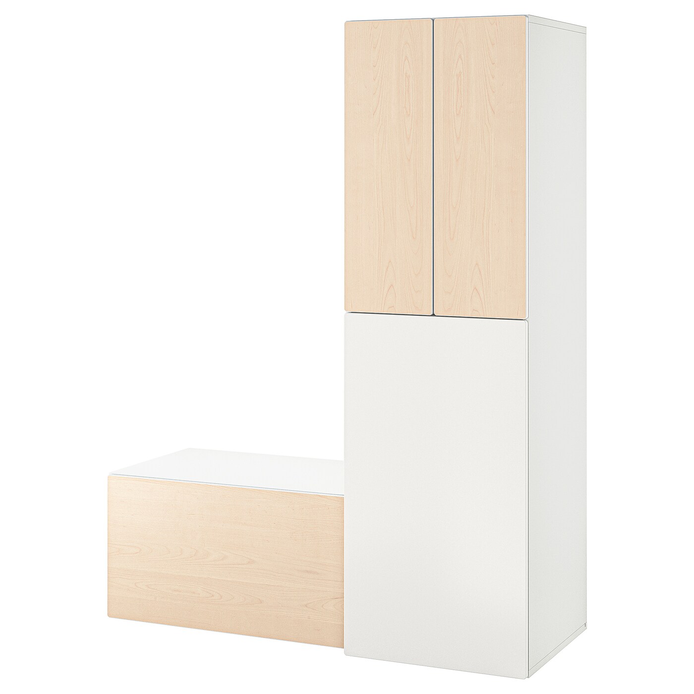Шкаф детский - IKEA SMÅSTAD/SMASTAD, 150x57x196 см, белый/светло-коричневый, СМОСТАД ИКЕА