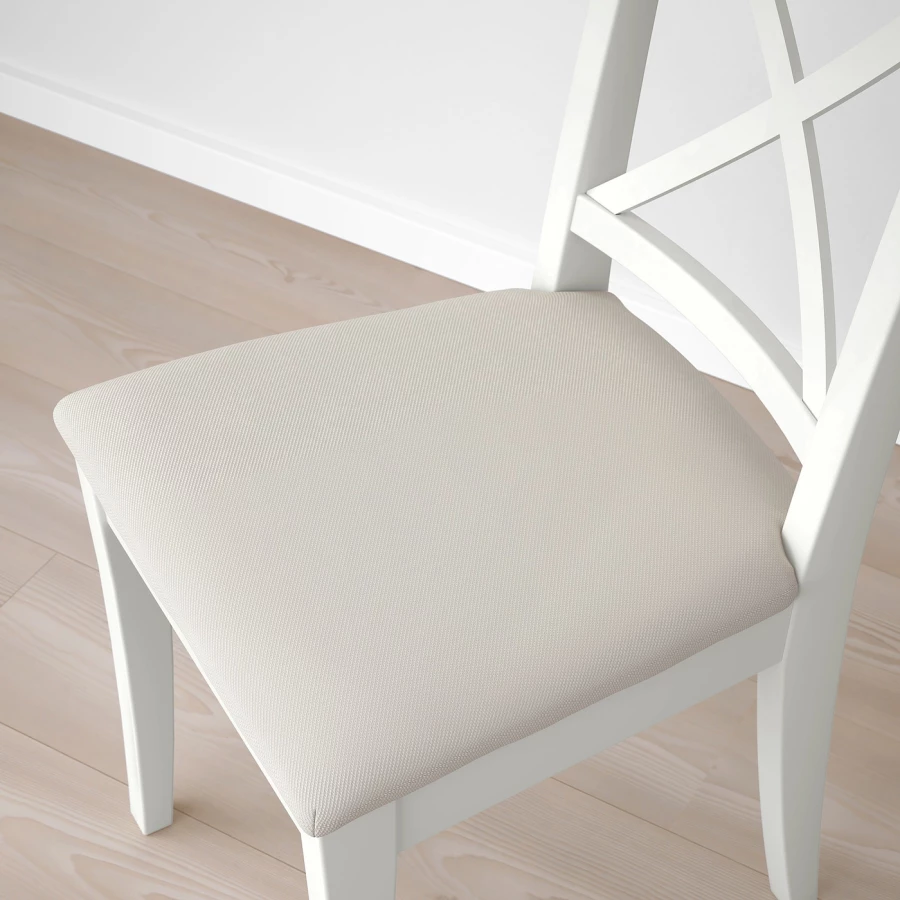 Мягкий деревянный стул - ИКЕА INGOLF/ИНГОЛЬФ ИКЕА, 40х91х53, белый (изображение №10)