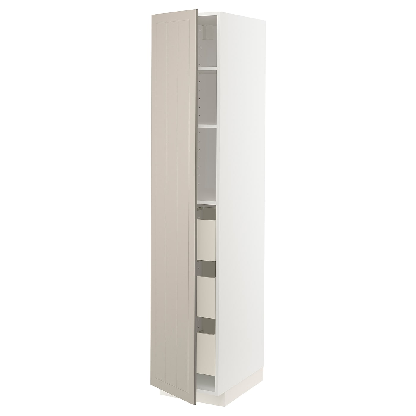 Высокий шкаф с ящиками - IKEA METOD/MAXIMERA/МЕТОД/МАКСИМЕРА ИКЕА, 200х60х40 см, белый/бежевый