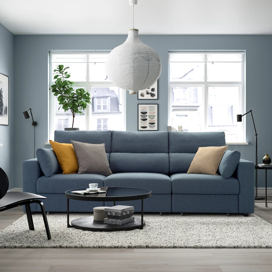 3-местный диван - IKEA ESKILSTUNA/ЭСКИЛЬСТУНА ИКЕА, 100х109х268 см, синий (изображение №3)