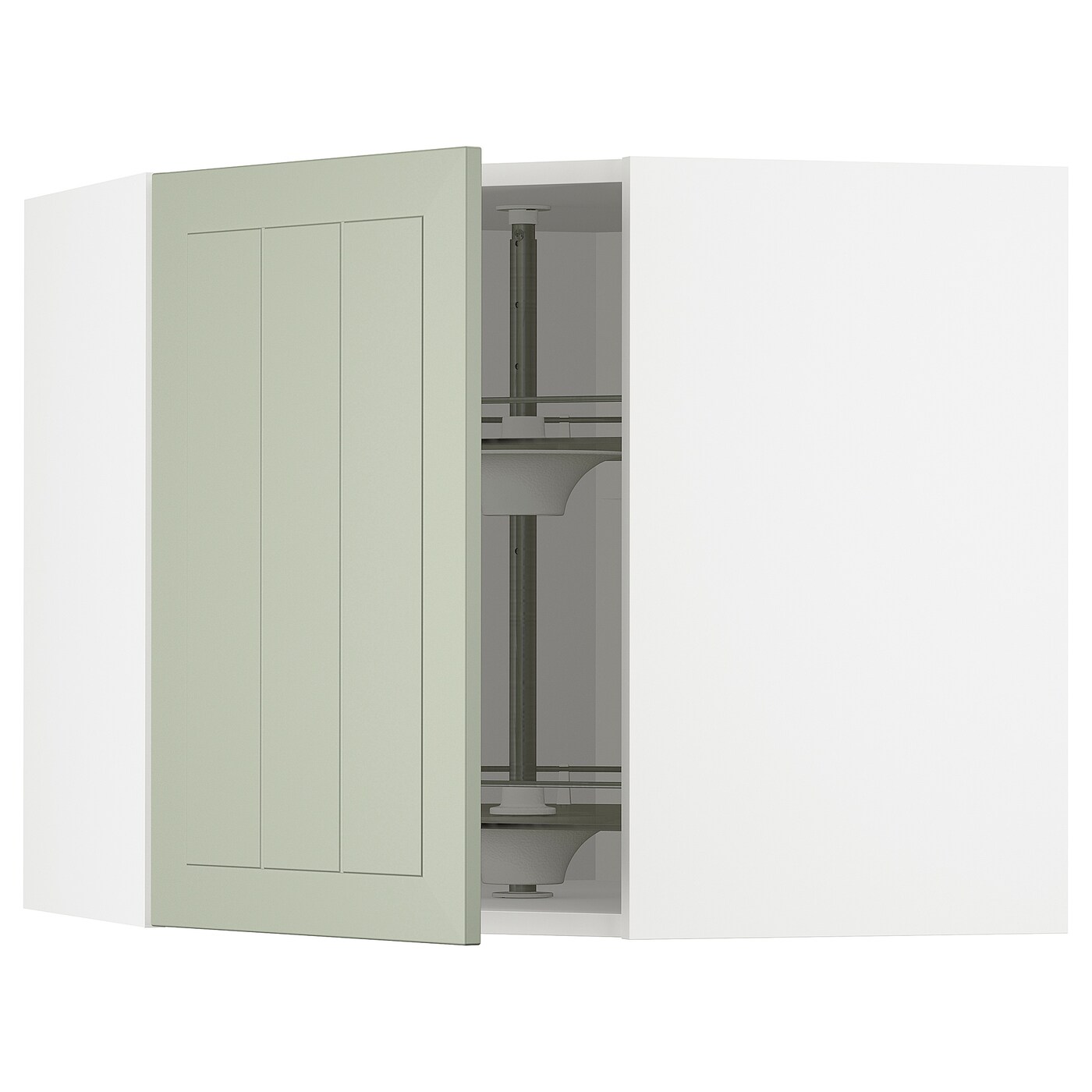Угловой навесной шкаф с каруселью - METOD  IKEA/  МЕТОД ИКЕА, 60х68 см, белый/зеленый