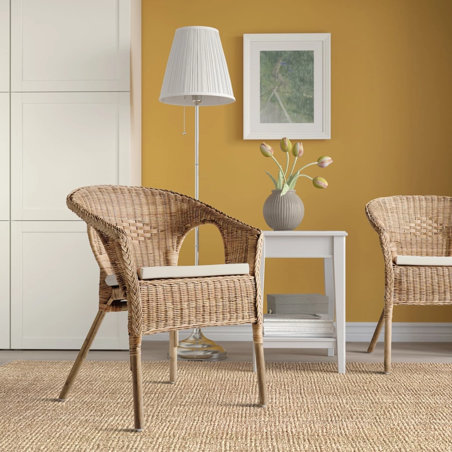 Кресло с подушкой-сиденьем - IKEA AGEN, 79х58 см, бежевый, АГЕН ИКЕА (изображение №3)