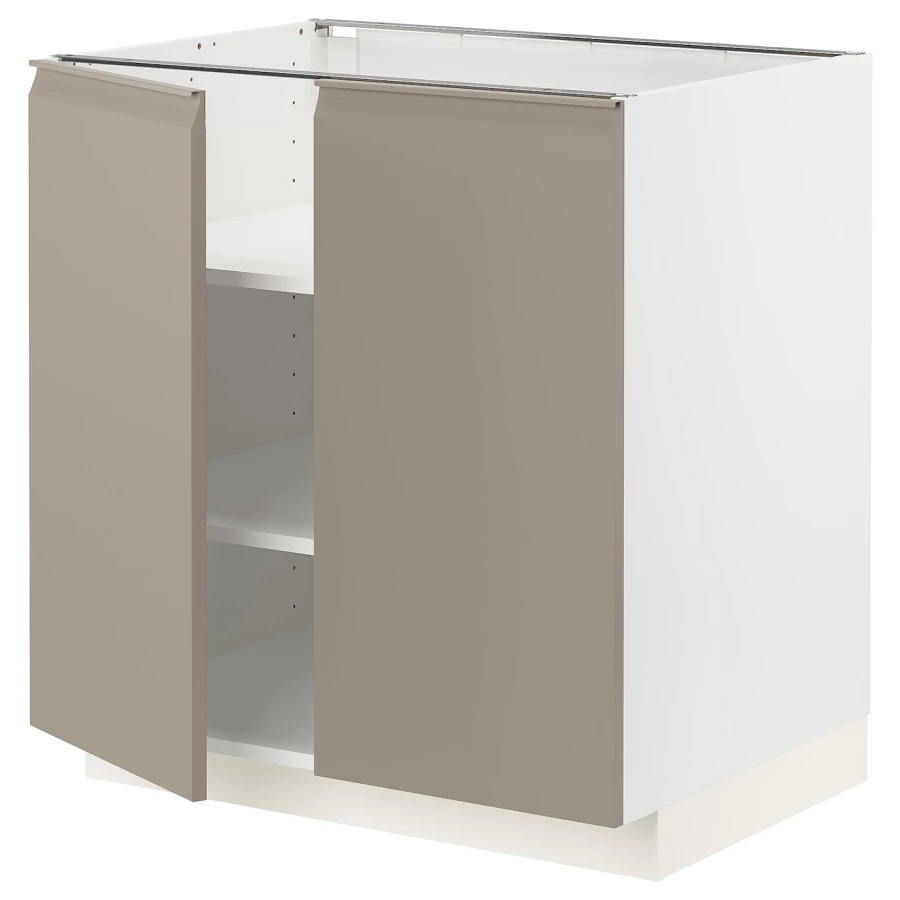 Напольный шкаф  - IKEA METOD, 88x62x80см, белый/темно-бежевый, МЕТОД ИКЕА (изображение №1)