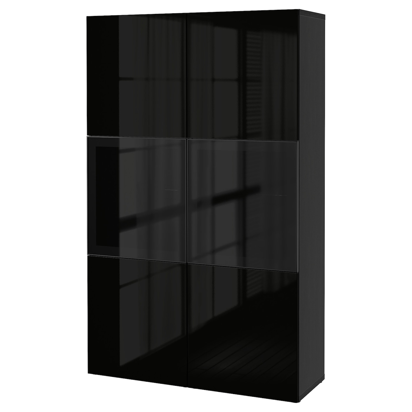 Книжный шкаф - BESTÅ/ BESTА IKEA/ БЕСТА/БЕСТО ИКЕА, 193х120 см, черный