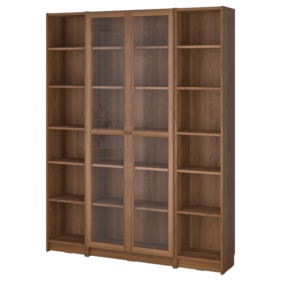 Книжный шкаф -  BILLY / OXBERG IKEA/ БИЛЛИ/ ОКСБЕРГ ИКЕА,160х202 см,  коричневый (изображение №1)