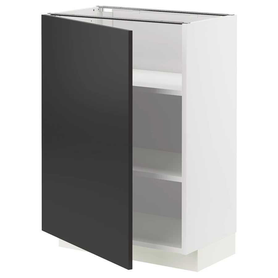 Напольный шкаф - METOD IKEA/ МЕТОД ИКЕА,  88х60 см, белый/темно-серый (изображение №1)