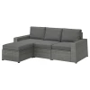 3-местный модульный диван - IKEA SOLLERÖN, 88x144x223см, темно-серый, СОЛЛЕРОН ИКЕА