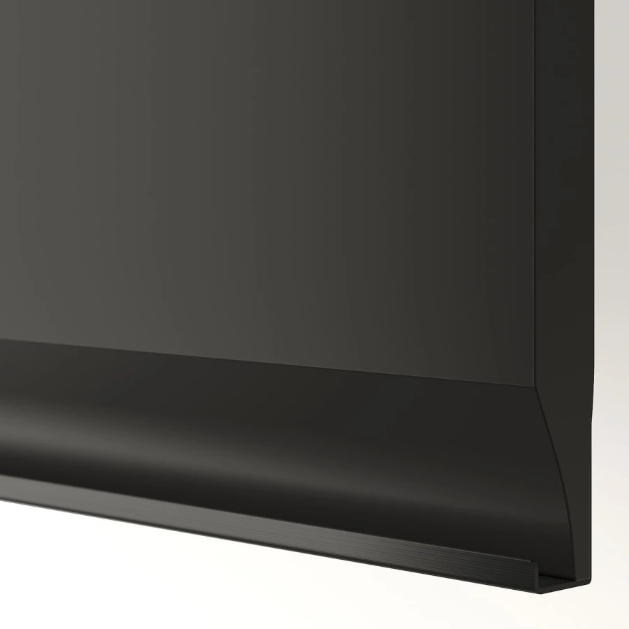 Высокий шкаф/бытовой - IKEA METOD/МЕТОД ИКЕА, 60х60х200 см, черный (изображение №2)